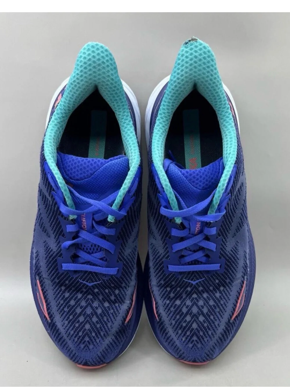 Hoka Women's Navy & Teal Running Shoes with Pink Logos